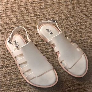 Pink and White Melissa Sandals